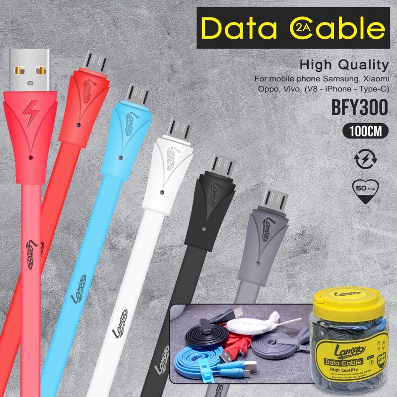 KABEL DATA LAMIGO 2.4A QUICK CHARGING BYF-300 IPHONE (ISI 50)