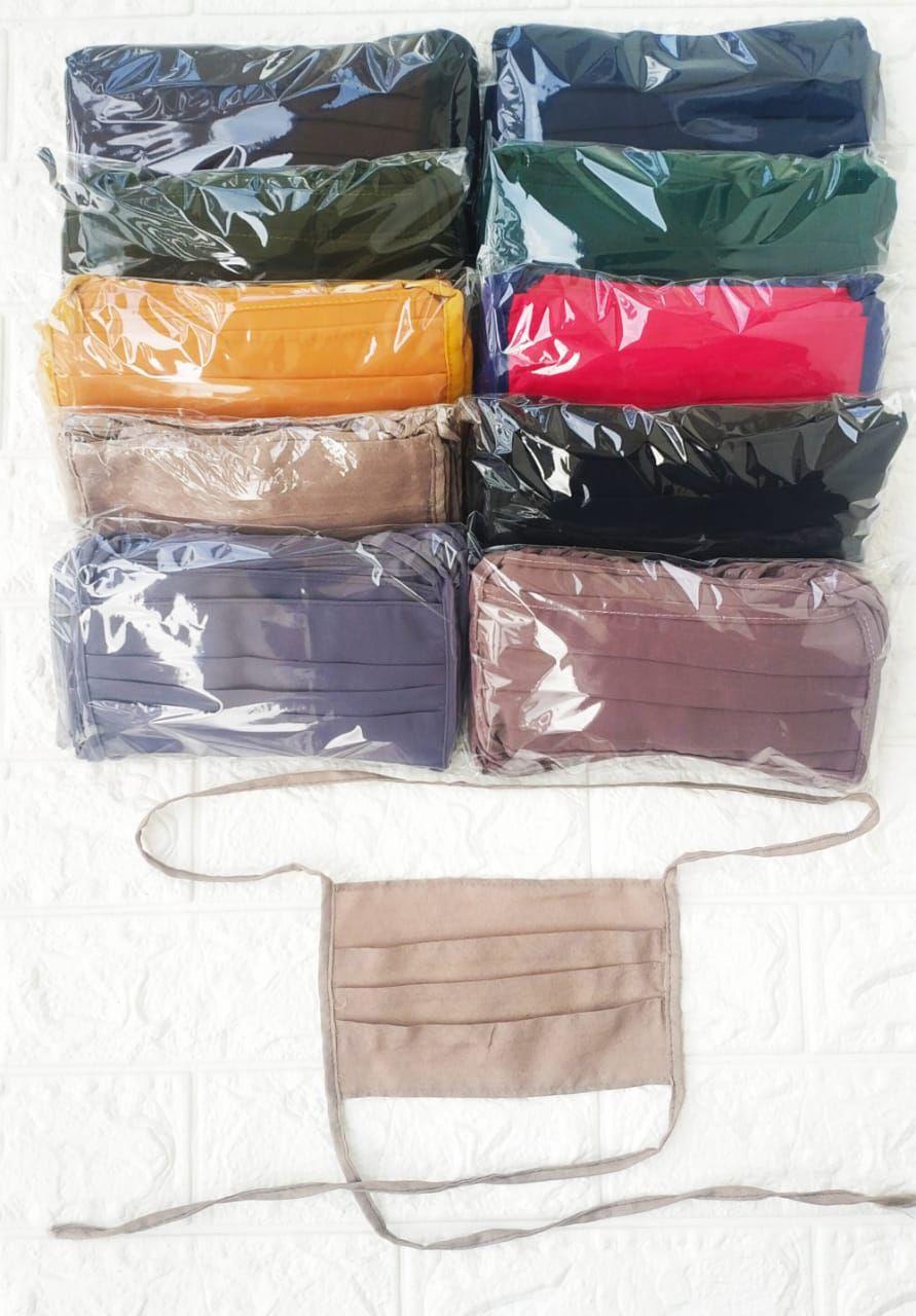 MASKER KAIN TALI PANJANG WARNA 1 LAPIS BAHAN WOLPICE