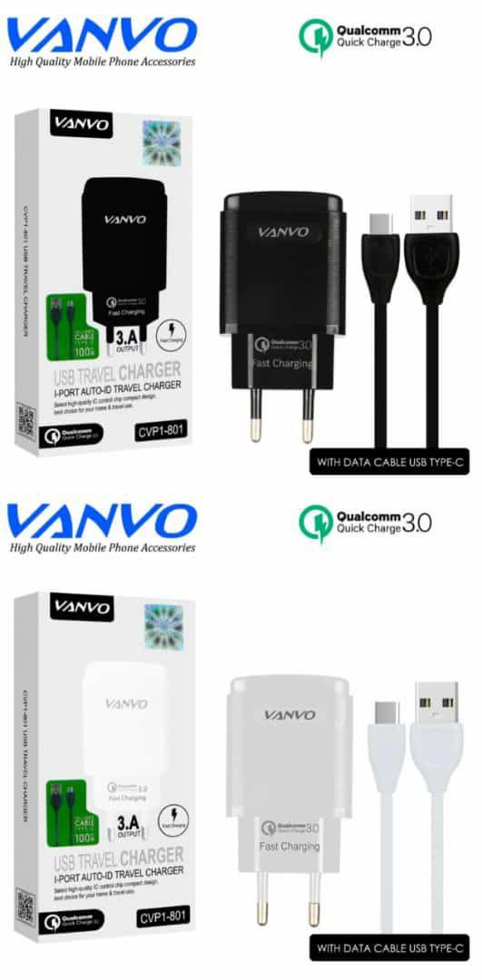 CHARGER VANVO CVP1 801 3A + KABEL TYPE C