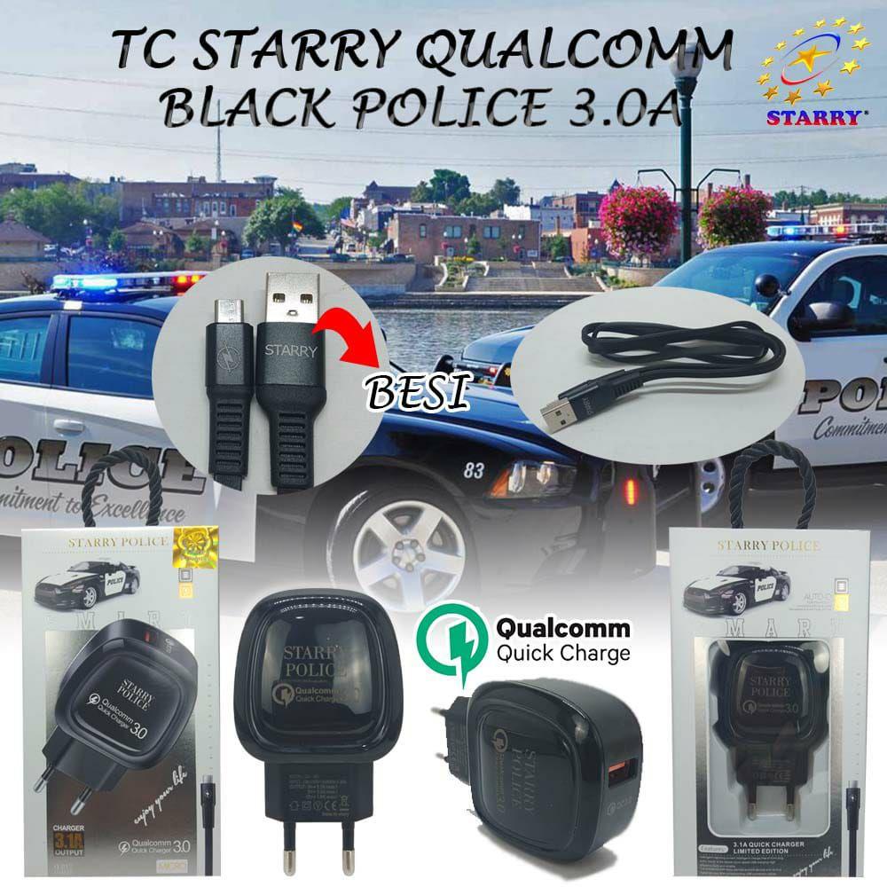 TRAVEL CHARGER STARRY QUALCOMM BLACK POLICE
