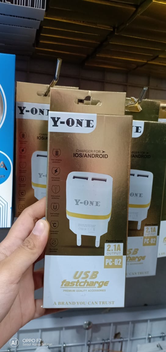 TRAVEL CHARGER Y-ONE PC 02 OUTPUT2 USB  2.1A REALL 