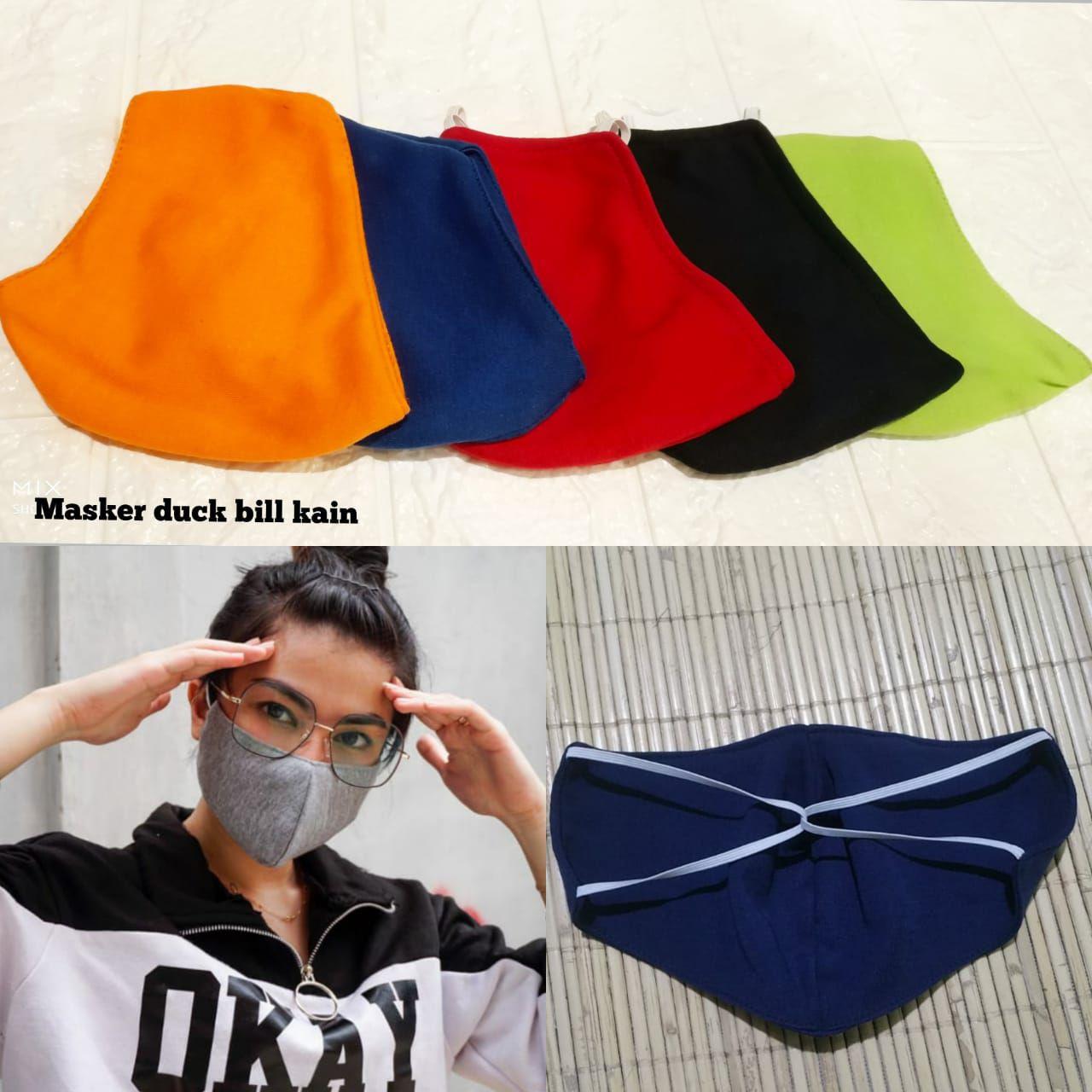 MASKER DUCK BILL WARNA 2 LAPIS MODEL KARET SAMBUNG