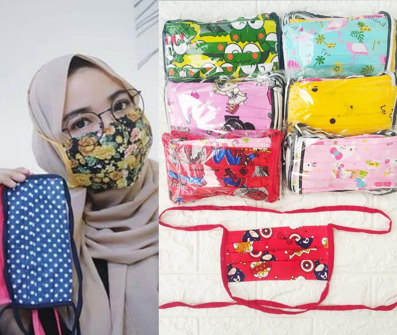 MASKER KAIN TALI PANJANG KARAKTER 1 LAPIS