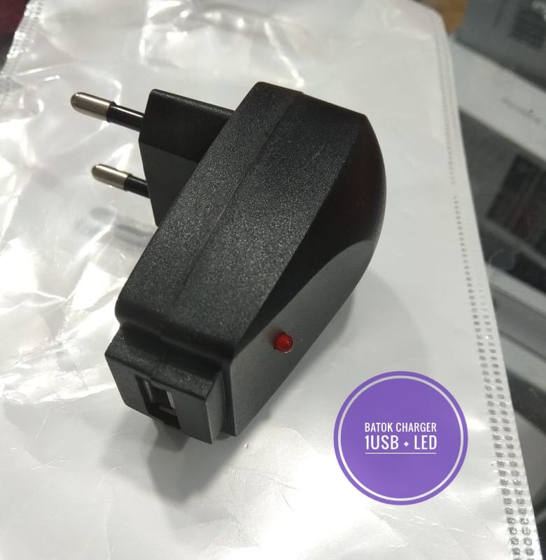 BATOK CHARGER 1 USB LED + PACKING 
