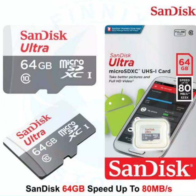 MEMORY SANDISK CLASS 10 SPEED 64GB