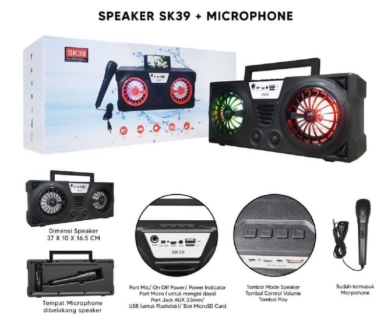 SPEAKER BLUETOOH SK38 + MIC
